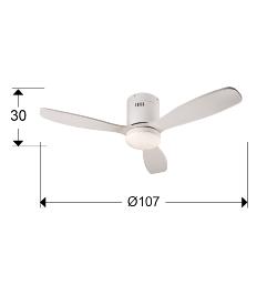 Ventilador Siroco Schuller - Reacondicionado Blanco Motor DC LED Ø107cm