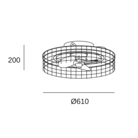 Ventilador BAMBU - Forlight. Luz LED Ø61cm