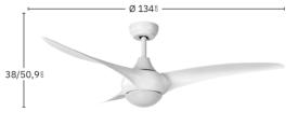 Ventilador Canea Blanco Fabrilamp - Motor DC Ø134cm