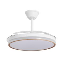 Ventilador retractil ALEMAR Dublin Blanco Madera Luz LED Ø50-107 cm