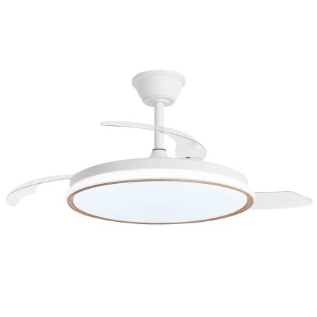 Ventilador retractil ALEMAR Dublin Blanco Madera Luz LED Ø50-107 cm
