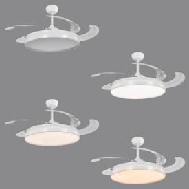 Ventilador retractil ALEMAR Henry Blanco Luz LED Ø60-132 cm