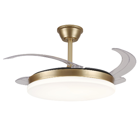 Ventilador retractil Isabella-L Champagne P&B - Motor DC. 50-108cmØ.