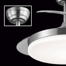 Ventilador retractil ALEMAR Malta Mini Niquel Luz LED Ø40-91 cm