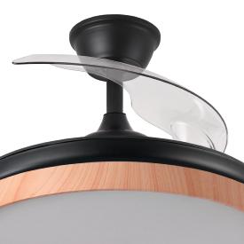 Ventilador EVROS Negro-Madera Fabrilamp - Motor DC Ø107cm