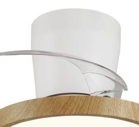 Ventilador Retractil Melody-XS Blanco madera con base P&B - Motor DC. 30-68cmØ.