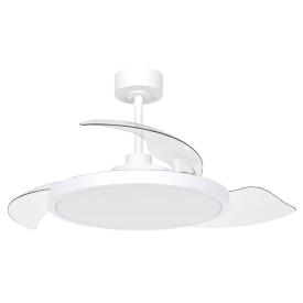 Ventilador retractil Zioneled Platon blanco luz LED 107 cm