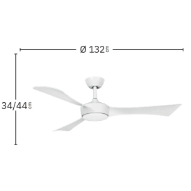 Ventilador Tormos Blanco Fabrilamp - Motor DC Ø132cm