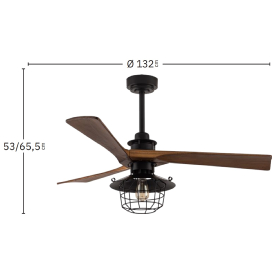 Ventilador VULTURNO con luz Fabrilamp - Motor DC Ø132cm