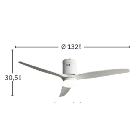 Ventilador Aguilon LED Oro envejecido Fabrilamp - Motor DC Ø132cm