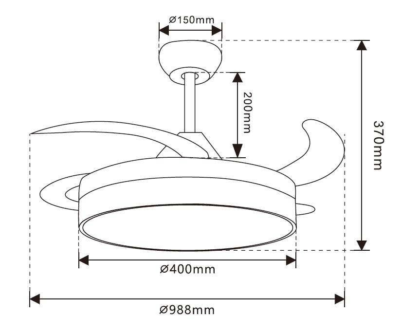 medidas ventilador andiluz maui mini