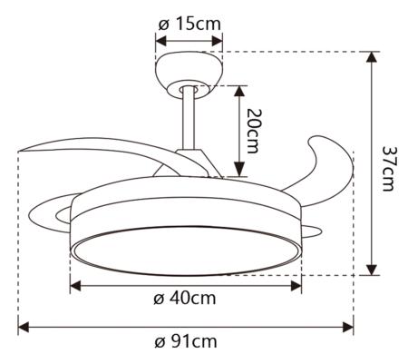 medidas de ventilador Togo Mini ALEMAR Ref 11820