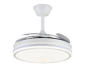 Ventilador retractil Ambra-L P&B Blanco - Motor DC. luz LED. 50-108cmØ.