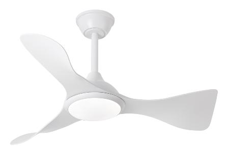 Ventilador Caiman Blanco Fabrilamp - Motor DC. 89cm Ø. Luz LED