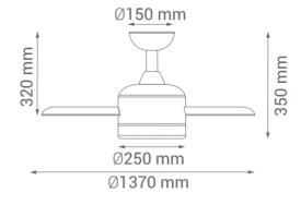 Ventilador Nerhea IOT SULION - Motor DC 137cm Ø.