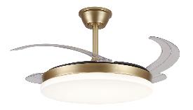 Ventilador retractil Isabella-L Champagne P&B - Motor DC. 50-108cmØ.