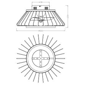 Ventilador de techo ALEMAR Malabo Negro Luz LED Ø50 cm