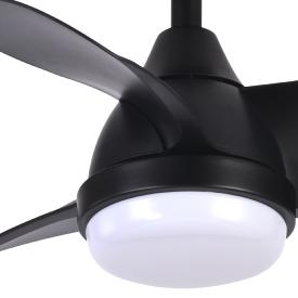 Ventilador PIRDO Negro Fabrilamp - Motor DC. 60cm Ø. Luz LED