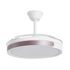 Ventilador retractil ALEMAR Samana Blanco Café Luz LED Ø50-107 cm