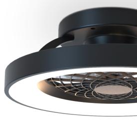 Ventilador MINI TIBET Negro - Mantra. Luz LED Ø53cm