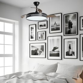 Ventilador retractil ALEMAR Togo Mini Negro Luz LED Ø40-91 cm