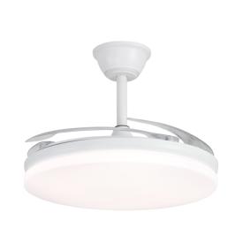 Ventilador retractil ALEMAR Creta Blanco Luz LED Ø50-107 cm