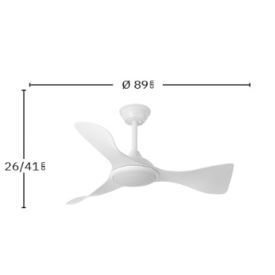 Ventilador Caiman Negro Roble Fabrilamp - Motor DC. 89cm Ø. Luz LED