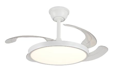 Ventilador Retractil Melody-S Blanco P&B - Motor DC. 41-92cmØ.