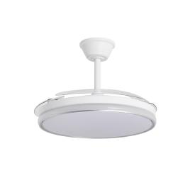 Ventilador retractil ALEMAR Dublin Blanco Plata Luz LED Ø50-107 cm