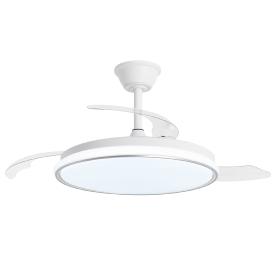 Ventilador retractil ALEMAR Dublin Blanco Plata Luz LED Ø50-107 cm