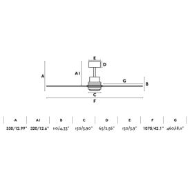 Ventilador LANTAU S FARO niquel/pino - Sin luz Ø107cm