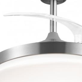 Ventilador retractil ALEMAR Malta Niquel Luz LED Ø50-107 cm