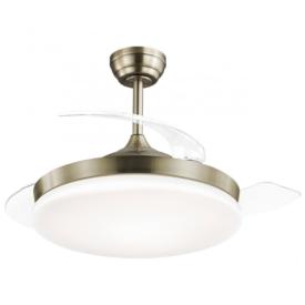 Ventilador retractil ALEMAR Malta Mini Cuero Luz LED Ø40-91 cm
