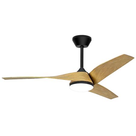 Ventilador de techo ALEMAR Papua Negro/Madera clara Luz LED Ø132 cm