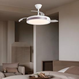 Ventilador retractil ALEMAR Samana Blanco Café Luz LED Ø50-107 cm