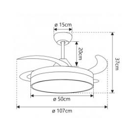 Ventilador Togo Blanco Madera Alemar - Aspas retractiles Ø50-107cm