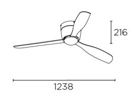 Ventilador Bora Leds-c4 - Motor DC y luz LED. 123cm. Ø.