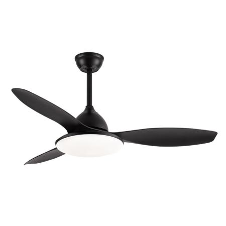 Ventilador Yael Negro Fabrilamp - Motor DC, luz LED Ø122cm