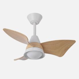 Ventilador Jaguar Blanco Haya Fabrilamp - Motor DC. 96cm Ø. Luz LED