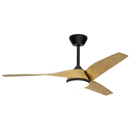 Ventilador de techo ALEMAR Papua Negro/Madera clara Luz LED Ø132 cm