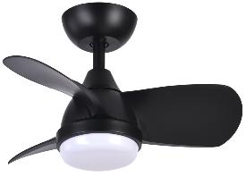 Ventilador PIRDO Negro Fabrilamp - Motor DC. 60cm Ø. Luz LED