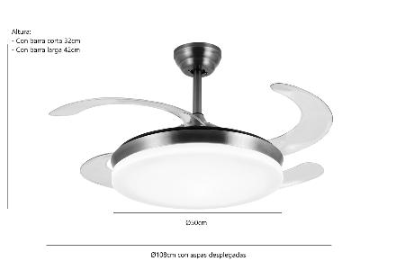 Ventilador retractil Isabella-L Marron P&B - Motor DC. 50-108cmØ.