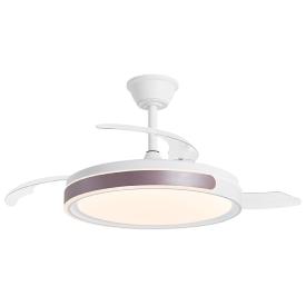 Ventilador retractil ALEMAR Samana Blanco Café Luz LED Ø50-107 cm