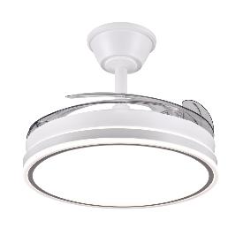 Ventilador retractil Stella S P&B Blanco - Motor DC. luz LED. 40-92cmØ.