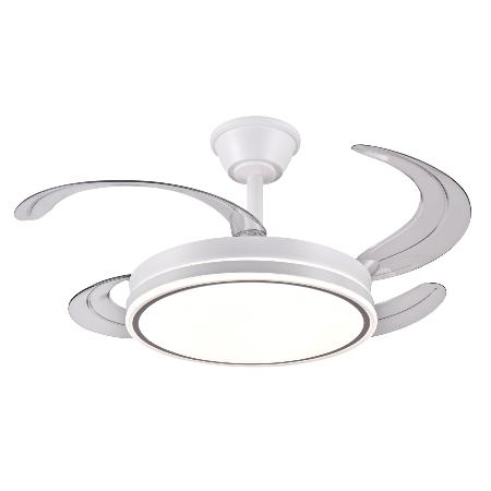 Ventilador retractil Stella S P&B Blanco - Motor DC. luz LED. 40-92cmØ.