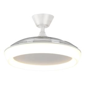 Ventilador retractil Zioneled Magno blanco luz LED 50-107 cm