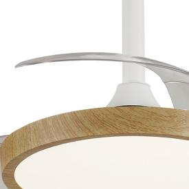 Ventilador Retractil Melody-XS Blanco madera P&B - Motor DC. 30-68cmØ.