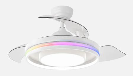 Ventilador Pitufo RGB Fabrilamp Blanco - Motor DC Ø107cm