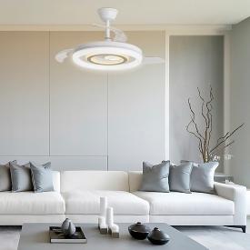 Ventilador retractil ALEMAR Bribon Blanco Plata Luz LED Ø48-106 cm