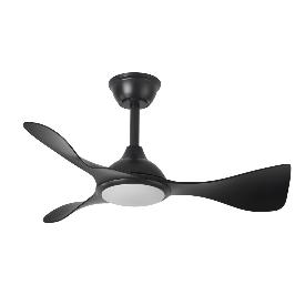 Ventilador Caiman Negro Fabrilamp - Motor DC. 89cm Ø. Luz LED